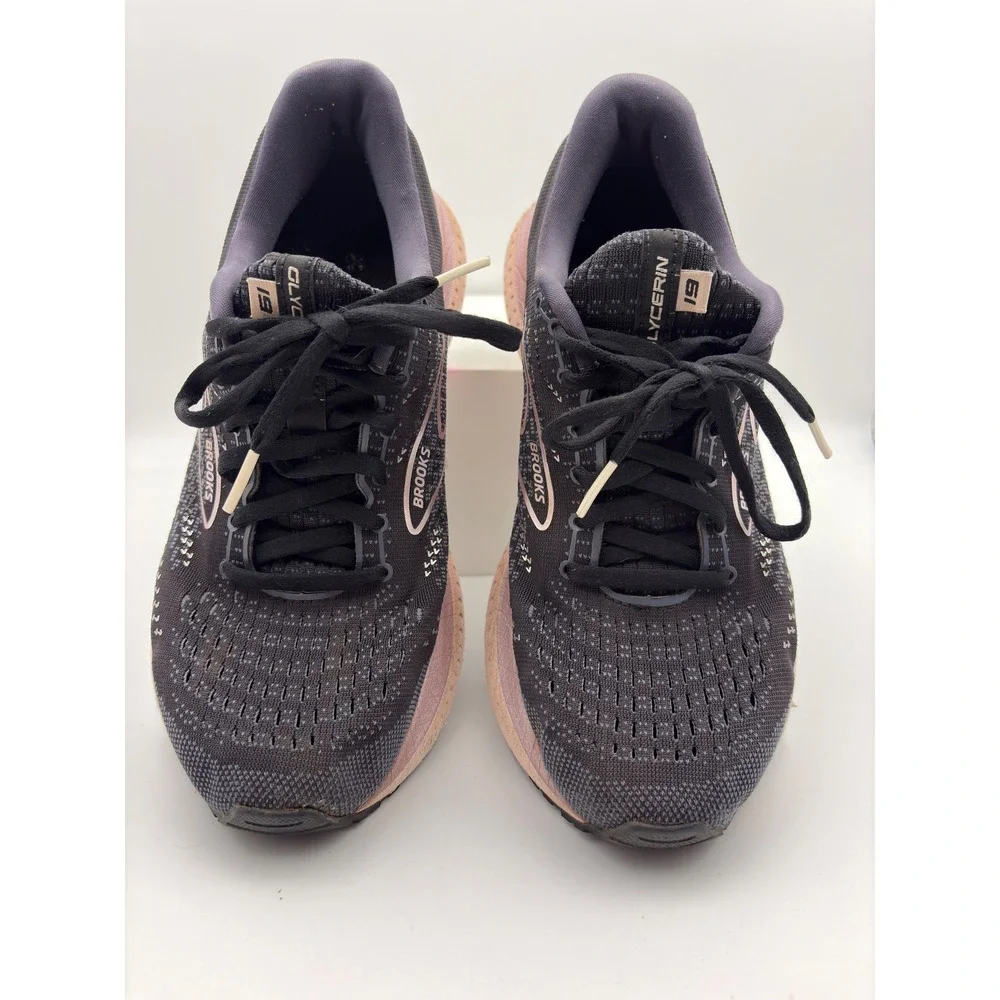Brooks Glycerin 19 Womens 9.5 Wide D Running Shoes Black Rose Gold 1203431D074